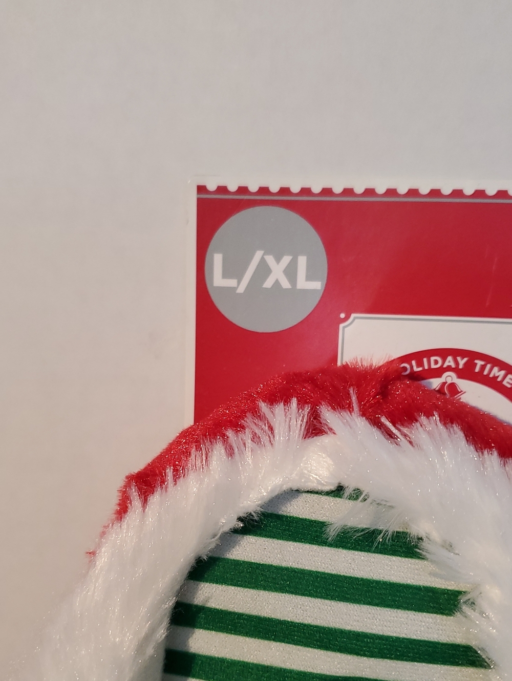 Holiday Santa Belt Plush Slippers - Red & White - Picture 2 of 4